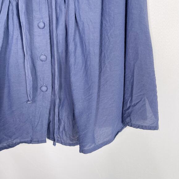 Free People Crochet Tank Top Flutter Open Back Button Front Blue Small S Cotton - Picture 4 of 12